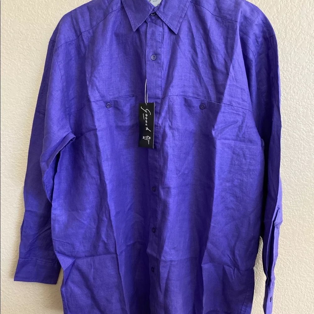 Goouch Men’s Button Up Long Sleeve Shirt - Picture 4 of 5